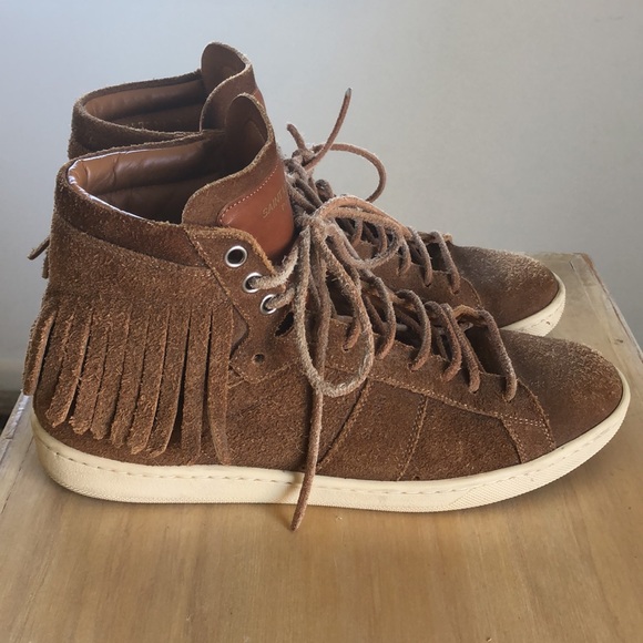 Saint Laurent Suede Fringe Sneakers, Gently Used - Picture 5 of 6